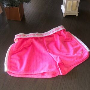 Justice Pink and White Athletic Shorts